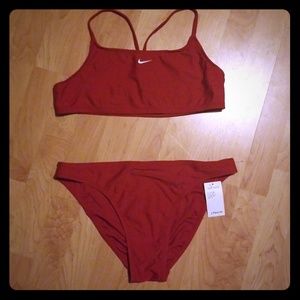 red nike bathing suit